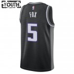Maillot NBA Sacramento Kings Deaaron Fox 5 Jordan 2022-23 Statement Edition Noir Swingman - Enfant